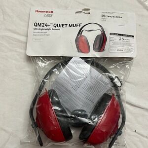 NEW Honeywell Howard Leight QM24+ Earmuffs OS Red Adjustable Safety